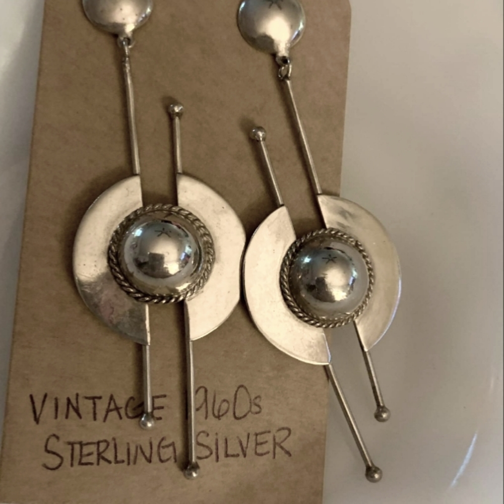 Vintage 1960s Sterling Silver Earrings